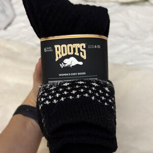 Roots Black and White Patterned Men's Socks